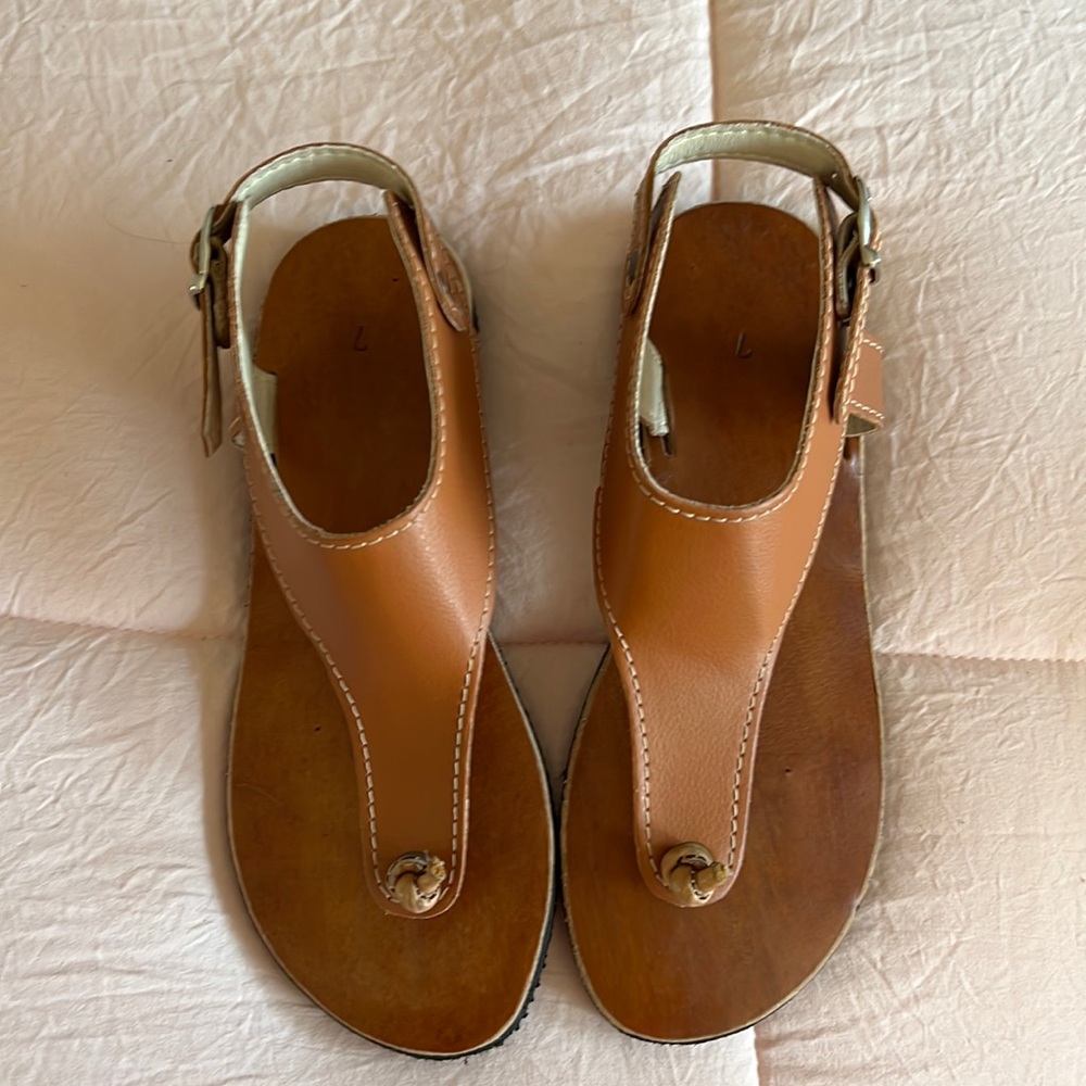 Brown leather sandals